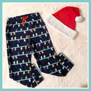 Holiday Christmas Festive Lights Fleece Winter Cozy Pajama PJs Pants Unisex Boy